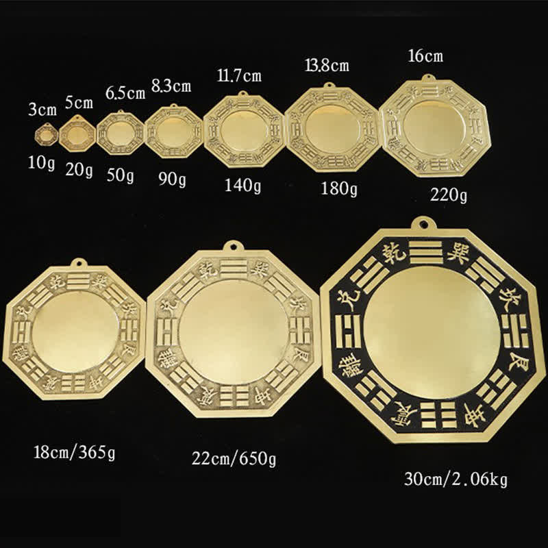 Kupfer Feng Shui Bagua Karte 16cm | Balance Energie Wandkunst