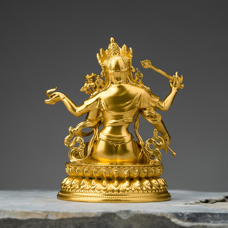 Kupferne vierarmige Manjusri-Bodhisattva-Statue | Mitgefühl, Gelassenheit