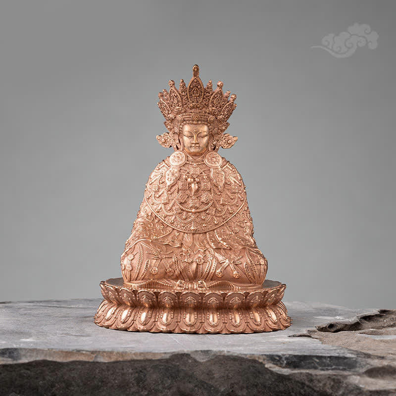 Kupfer handgefertigte Shakyamuni Buddha Statue 10cm Mitgefühl