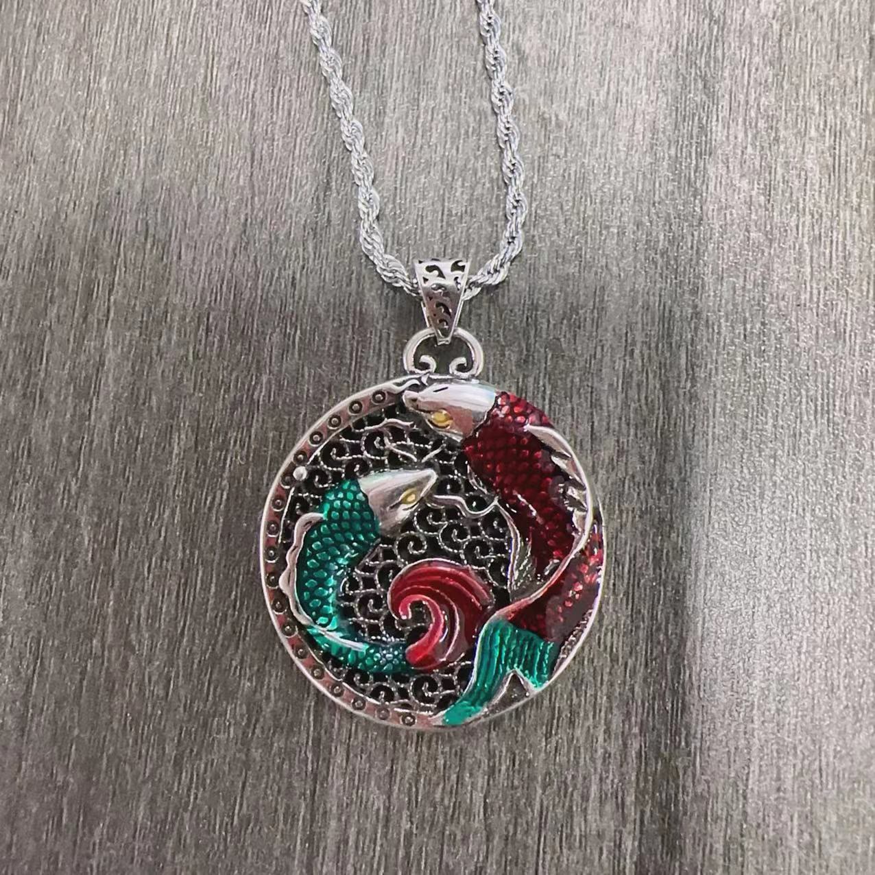 Kupferne Koi-Fisch-Heilkette 60 cm | Kraft &amp; Gleichgewicht
