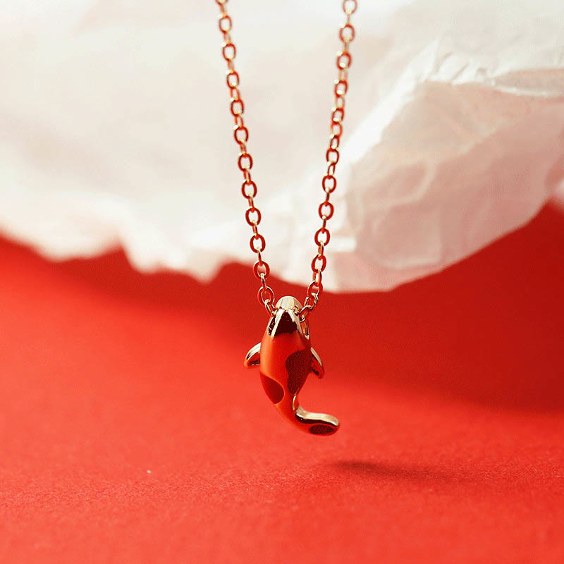 Kupfer Koi Fisch Schmuckset | Halskette Armband Ohrringe