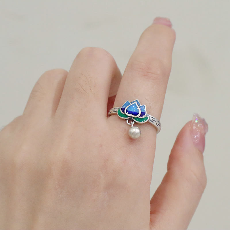 Kupfer-Lotusring | Verstellbares Erleuchtungssymbol