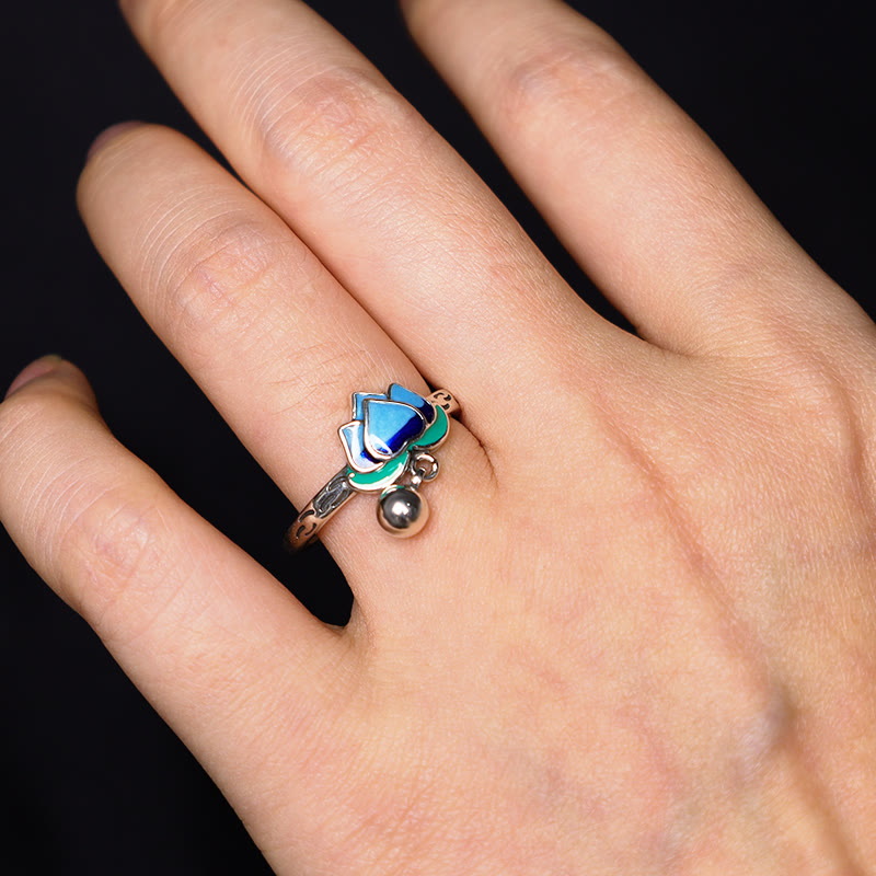 Kupfer-Lotusring | Verstellbares Erleuchtungssymbol