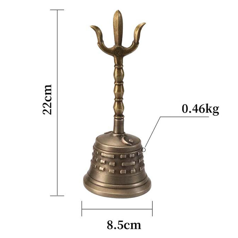 Kupfer Meditation Glocke und Vajra Dorje Set 8,66 Zoll handgefertigt Tibet