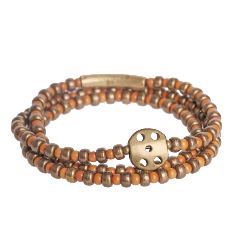 Spirituelles Armband aus Kupfer-Olivenkernen für Reichtum und Ausgeglichenheit