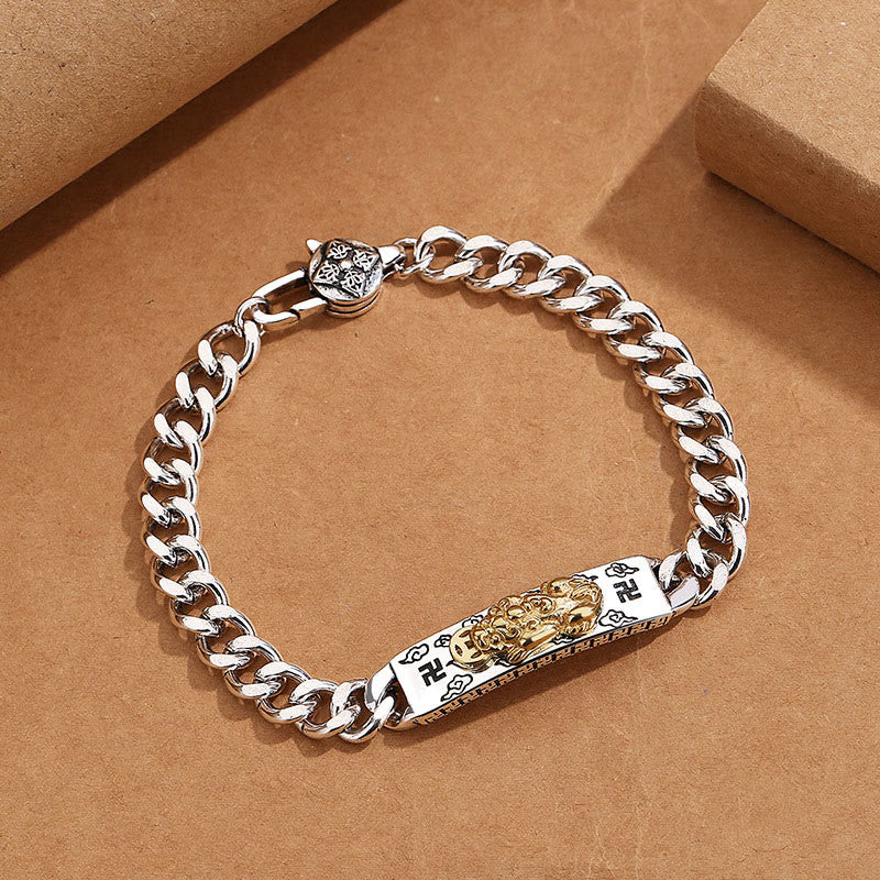 Kupfernes Om Mani Padme Hum Weisheitsarmband mit Pixiu und Hakenkreuz