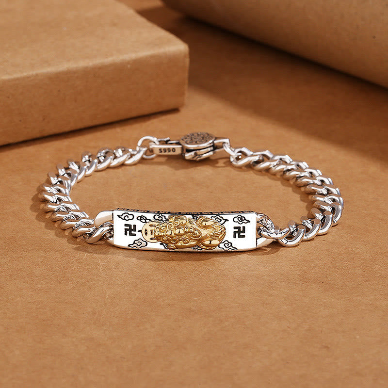 Kupfernes Om Mani Padme Hum Weisheitsarmband mit Pixiu und Hakenkreuz