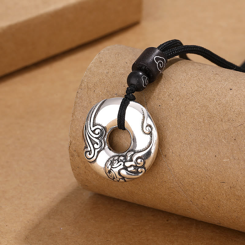 Kupferne Pixiu-Halskette mit Friedensschnalle für Reichtum und Glück