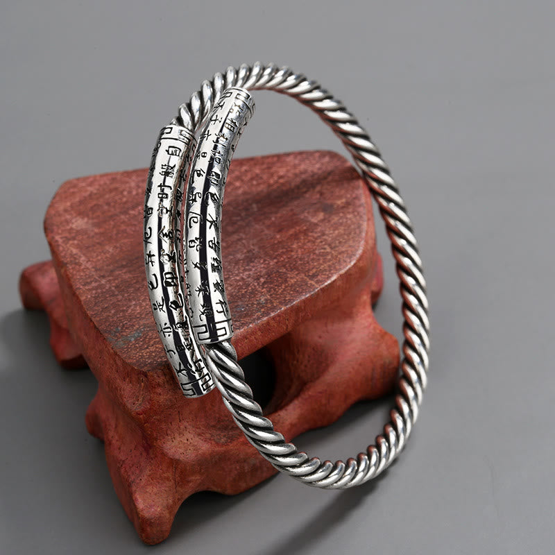 Kupferarmband für spirituelle Balance mit Herz-Sutra-Design