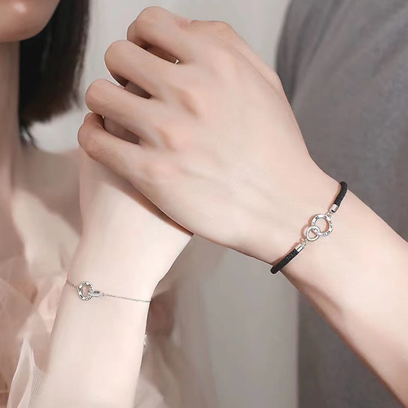 Spirituelles Kupferarmband | Heilendes Paar ineinandergreifende Kreise