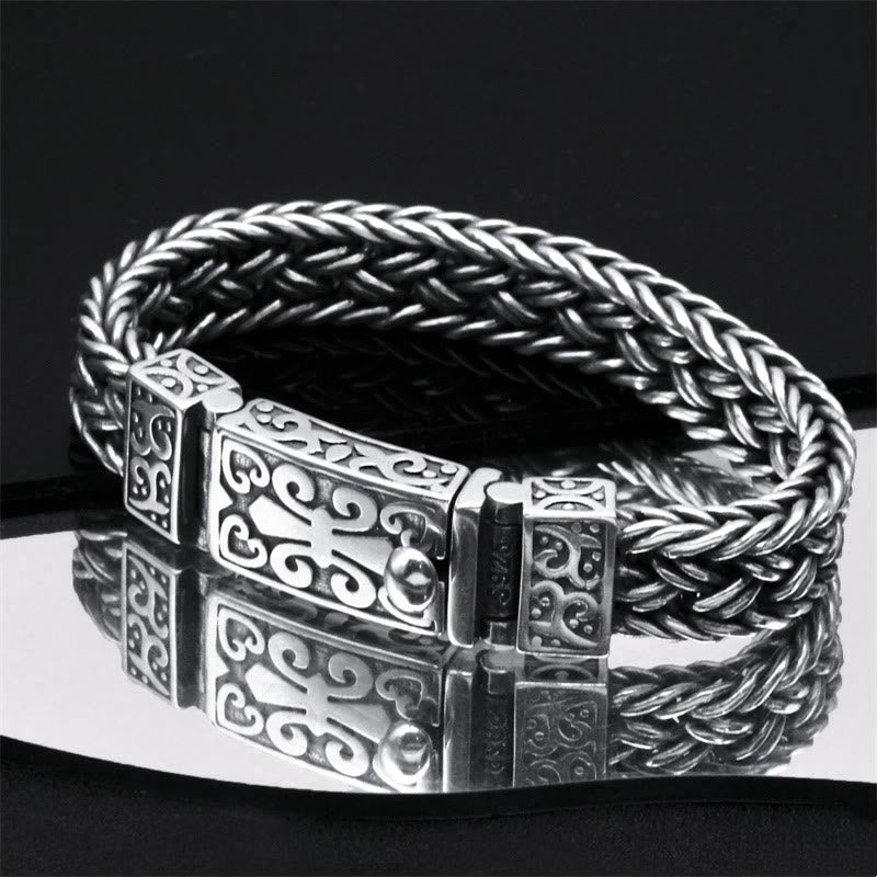 Spirituelles Kupferarmband mit Ranken-Totem-Muster | Heilende Klänge