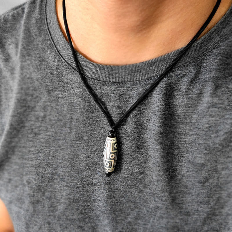 Spirituelle Kupferkette mit Neun-Augen-Dzi-Perle für Reichtum und Schutz