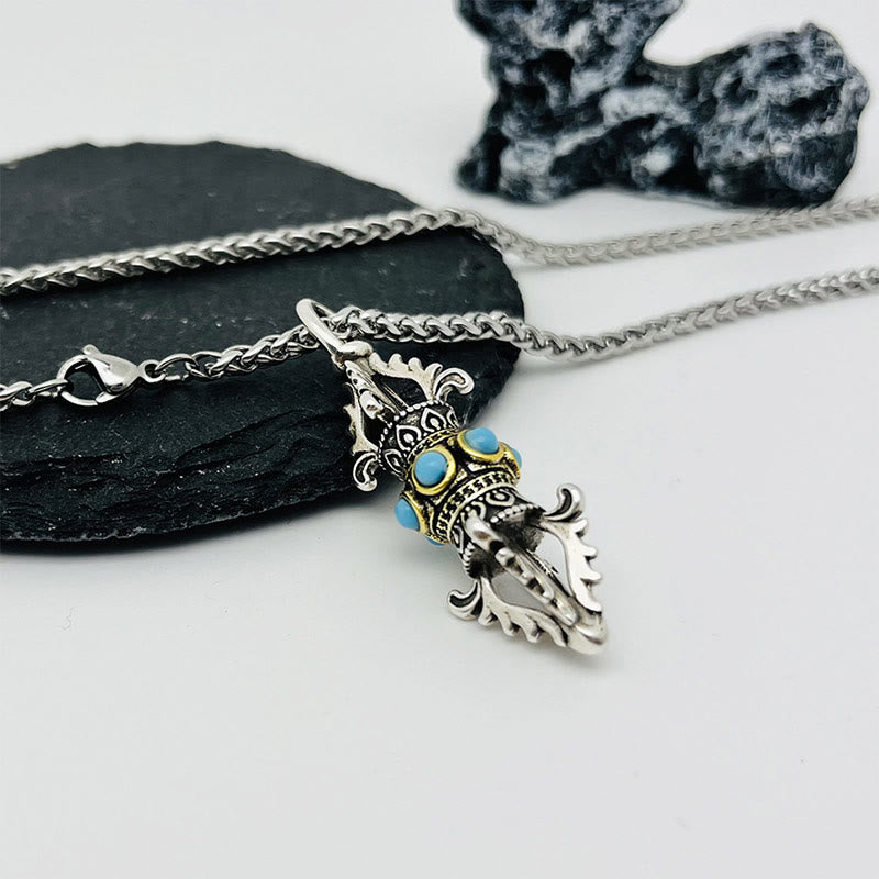 Spirituelle Kupferkette mit tibetischem Vajra Dorje Anhänger | Glück &amp; Reichtum