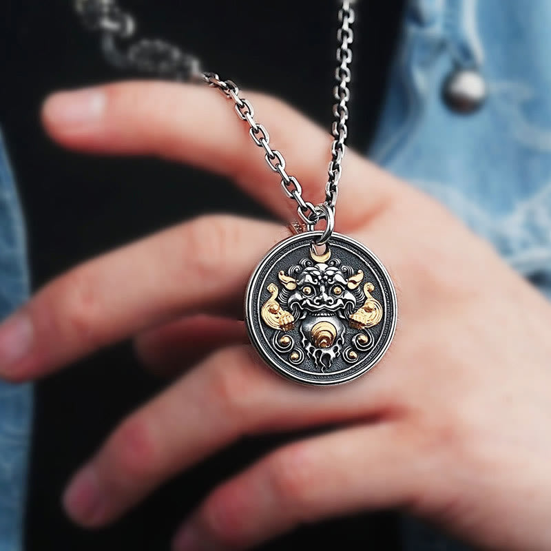Kupferne tibetische Kirtimukha-Amulett-spirituelle Halskette
