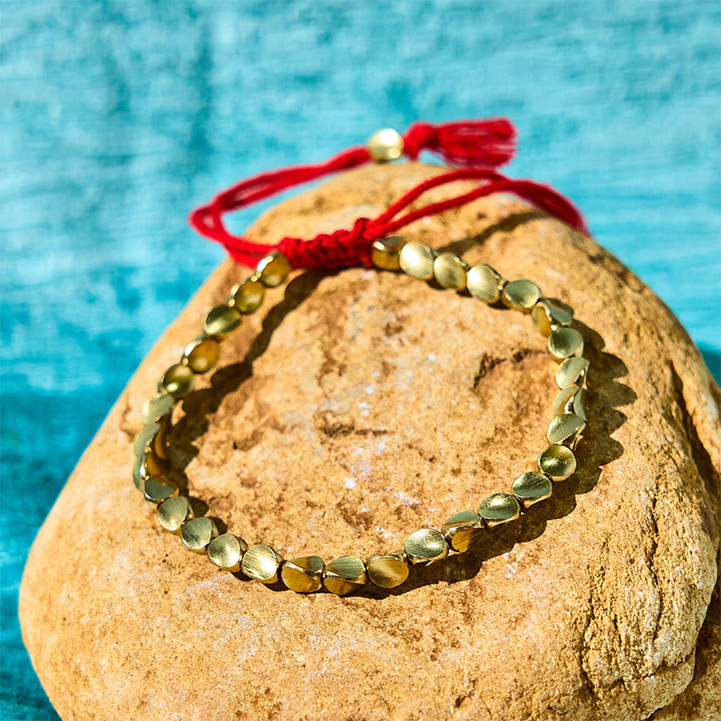 Kupfernes tibetisches Glücksheilungsarmband mit bunten Perlen