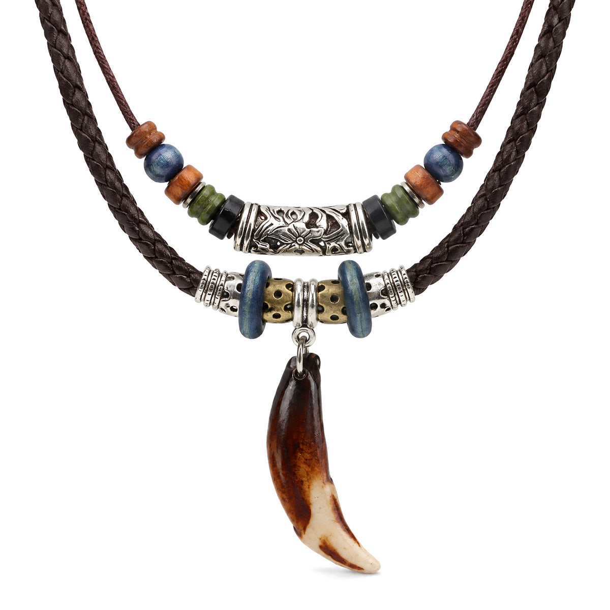 Copper Wealth Necklace Pendant, Brown, on a white background