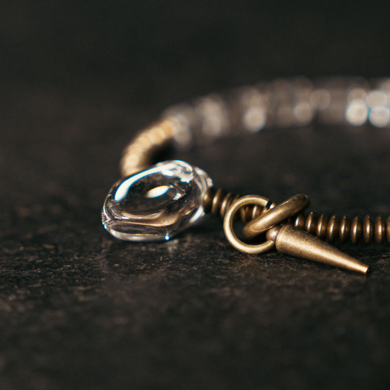 Kupferweißes Kristall-Glücksarmband | Unisex-Heilschmuck