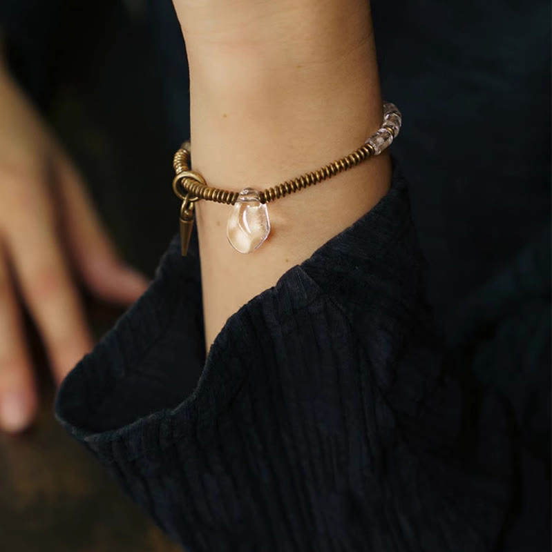 Kupferweißes Kristall-Glücksarmband | Unisex-Heilschmuck