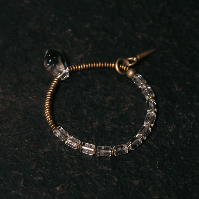 Kupferweißes Kristall-Glücksarmband | Unisex-Heilschmuck