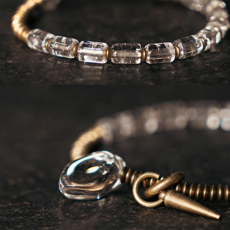 Kupferweißes Kristall-Glücksarmband | Unisex-Heilschmuck