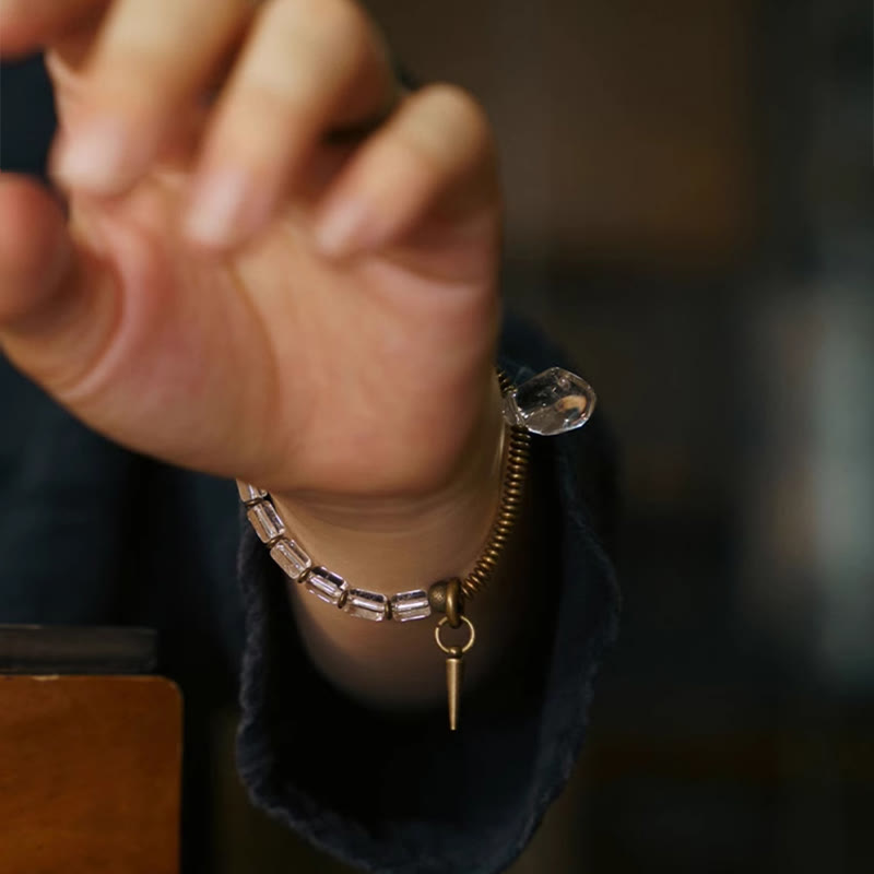 Kupferweißes Kristall-Glücksarmband | Unisex-Heilschmuck