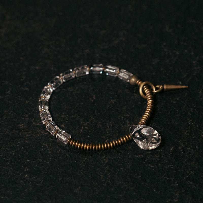 Kupferweißes Kristall-Glücksarmband | Unisex-Heilschmuck