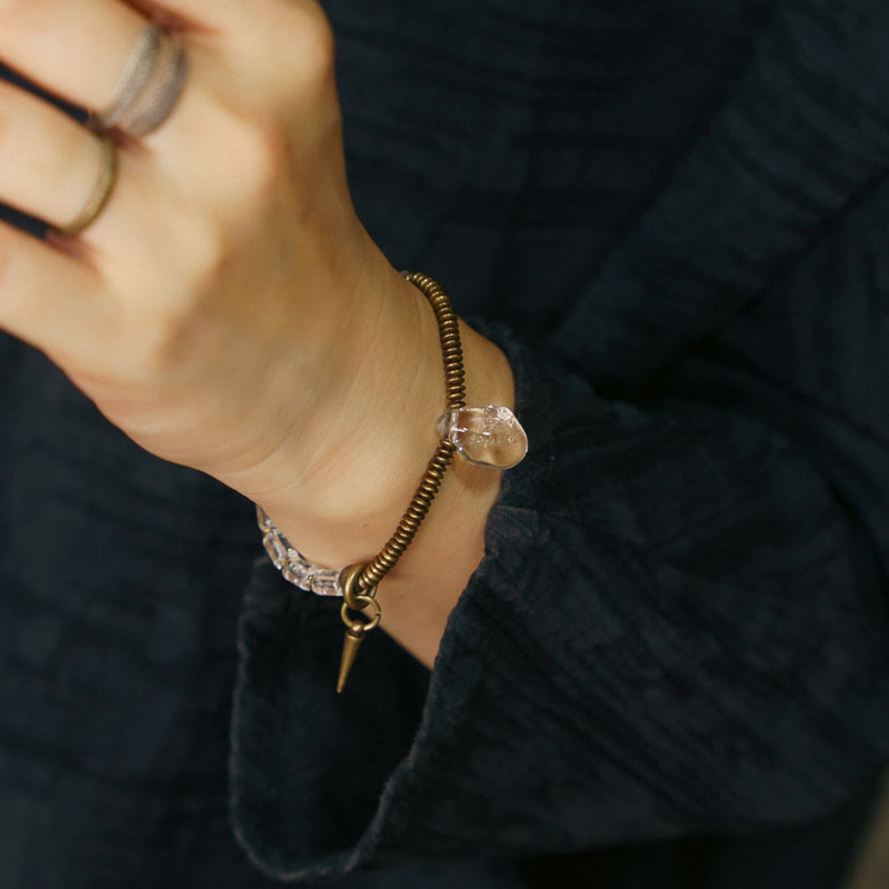 Kupferweißes Kristall-Glücksarmband | Unisex-Heilschmuck