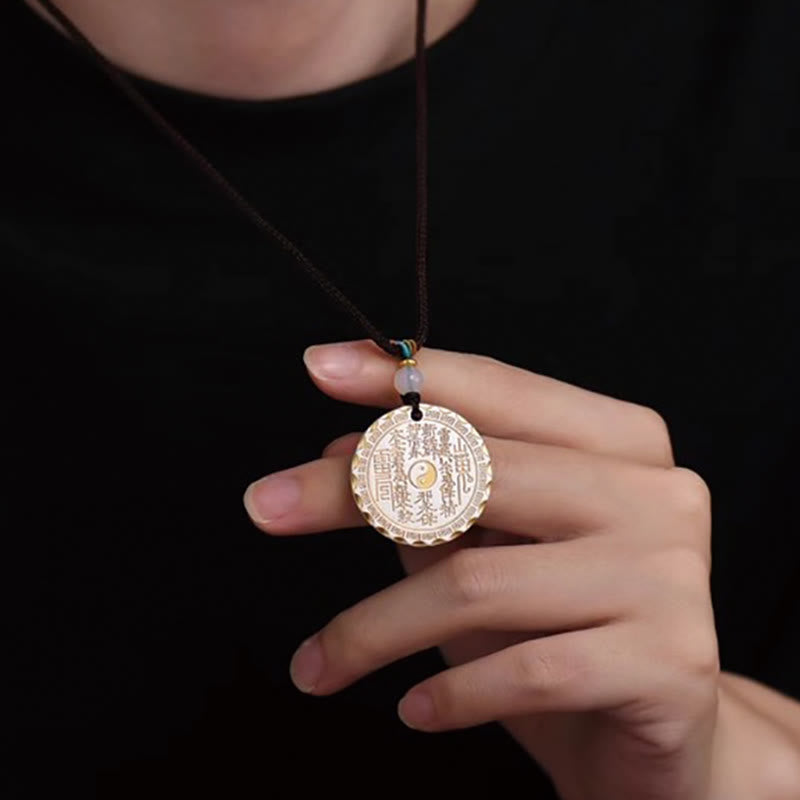 Kupfer Yin Yang Bagua Berggeist Geld ausgeben Halskette