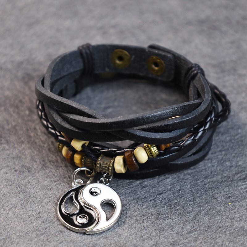 Kupfer-Yin-Yang-Balance-Armband, Unisex, 22 cm Länge