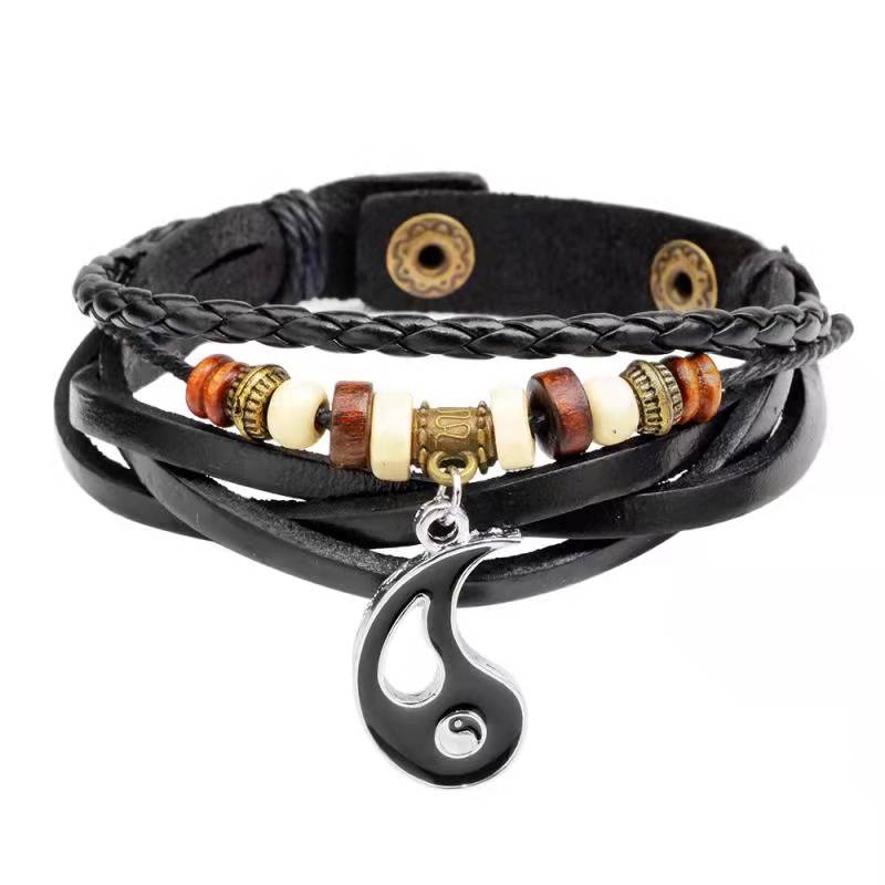 Kupfer-Yin-Yang-Balance-Armband, Unisex, 22 cm Länge
