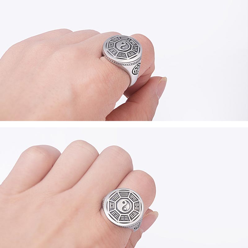 Kupfer Yin Yang Balance Ring 14,5mm Unisex Heilung