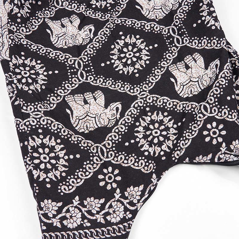 Umhängetasche aus Baumwolle mit Elefantenstreifen für Yoga und den täglichen Gebrauch