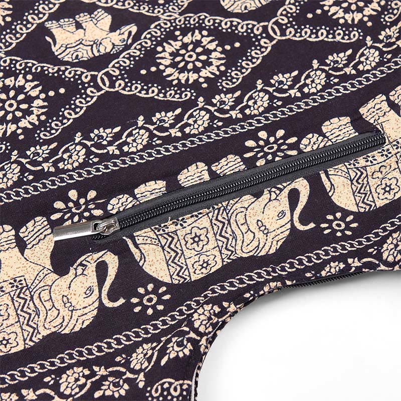 Umhängetasche aus Baumwolle mit Elefantenstreifen für Yoga und den täglichen Gebrauch