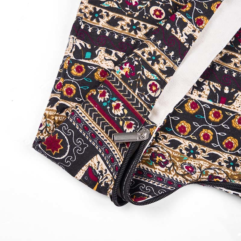 Umhängetasche aus Baumwolle mit Elefantenstreifen für Yoga und den täglichen Gebrauch