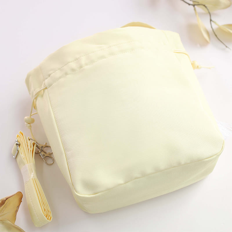 Tragetasche aus Baumwollleinen mit bestickter Osmanthus-Pfingstrosen-Stickerei, 20 cm