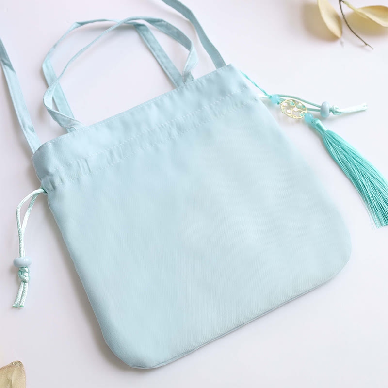 Yoga-Tragetasche aus Baumwollleinen mit verstellbarem Riemen, 21 x 22 cm