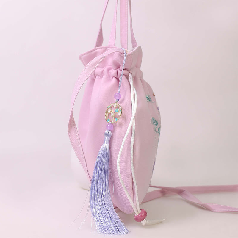 Yoga-Tragetasche aus Baumwollleinen mit verstellbarem Riemen, 21 x 22 cm