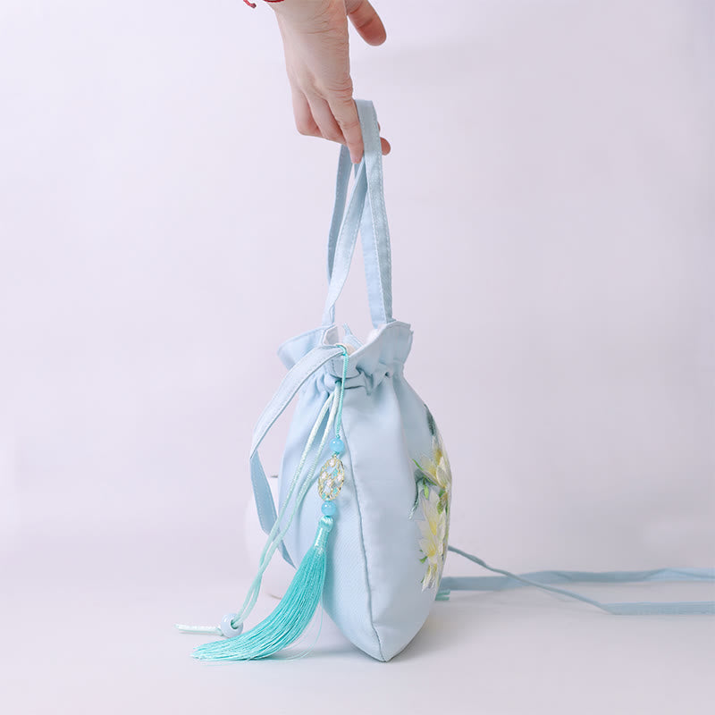 Yoga-Tragetasche aus Baumwollleinen mit verstellbarem Riemen, 21 x 22 cm