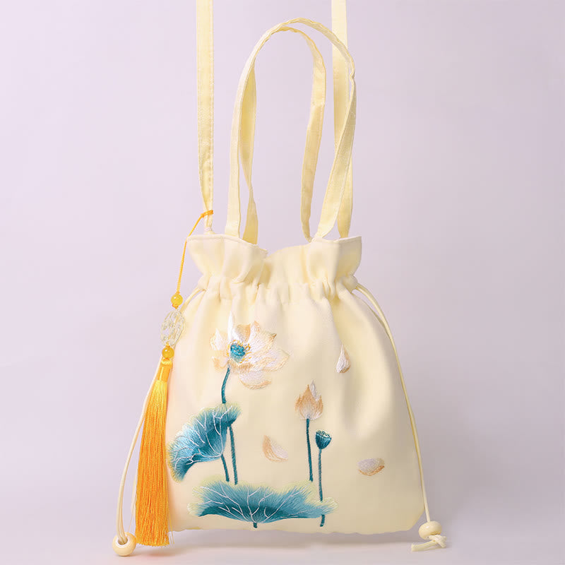 Yoga-Tragetasche aus Baumwollleinen mit verstellbarem Riemen, 21 x 22 cm