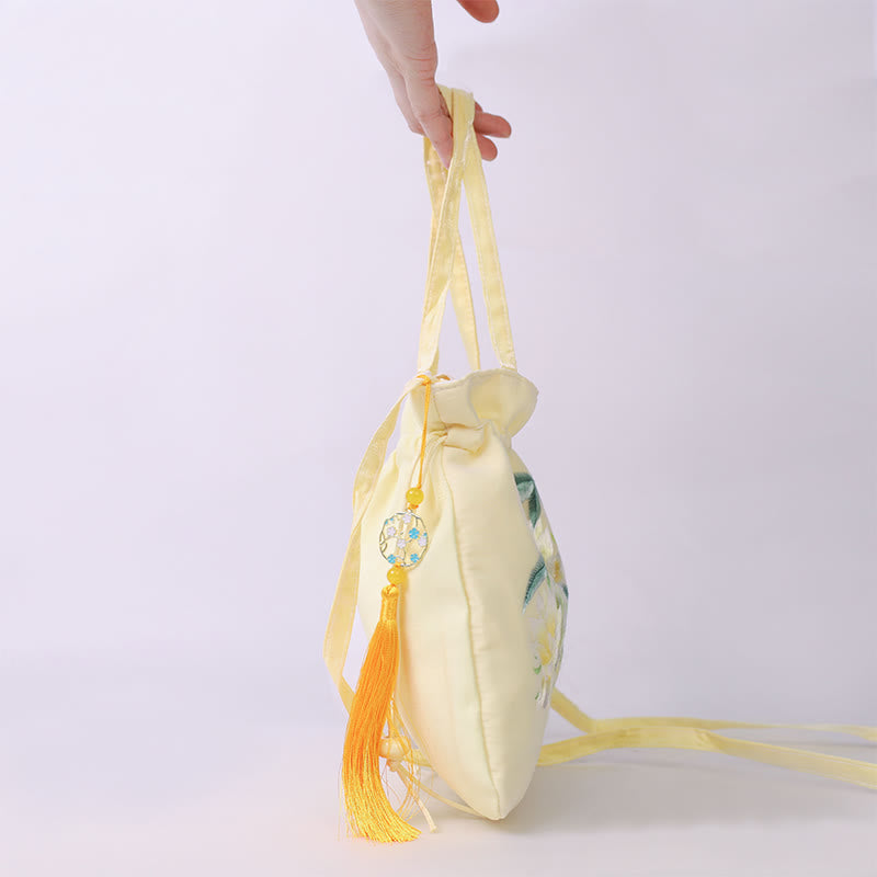 Yoga-Tragetasche aus Baumwollleinen mit verstellbarem Riemen, 21 x 22 cm