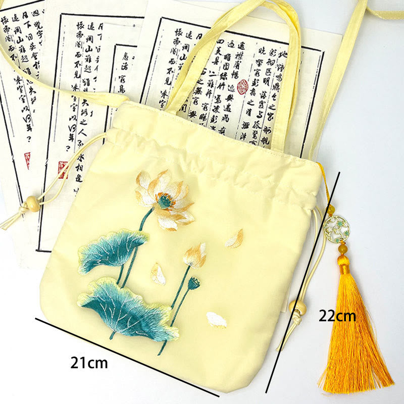 Yoga-Tragetasche aus Baumwollleinen mit verstellbarem Riemen, 21 x 22 cm