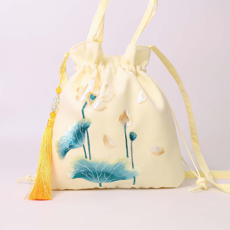 Yoga-Tragetasche aus Baumwollleinen mit verstellbarem Riemen, 21 x 22 cm