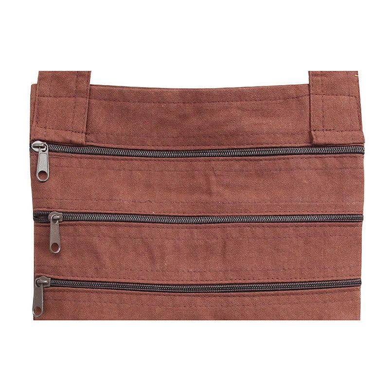 Schultertasche aus Baumwolle mit Lotus-Stickerei für spirituelle Übungen