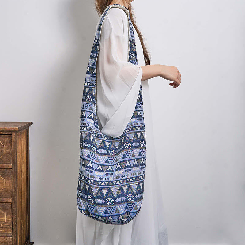 Umhängetasche aus Baumwolle mit Streifenmuster für Yogamatten