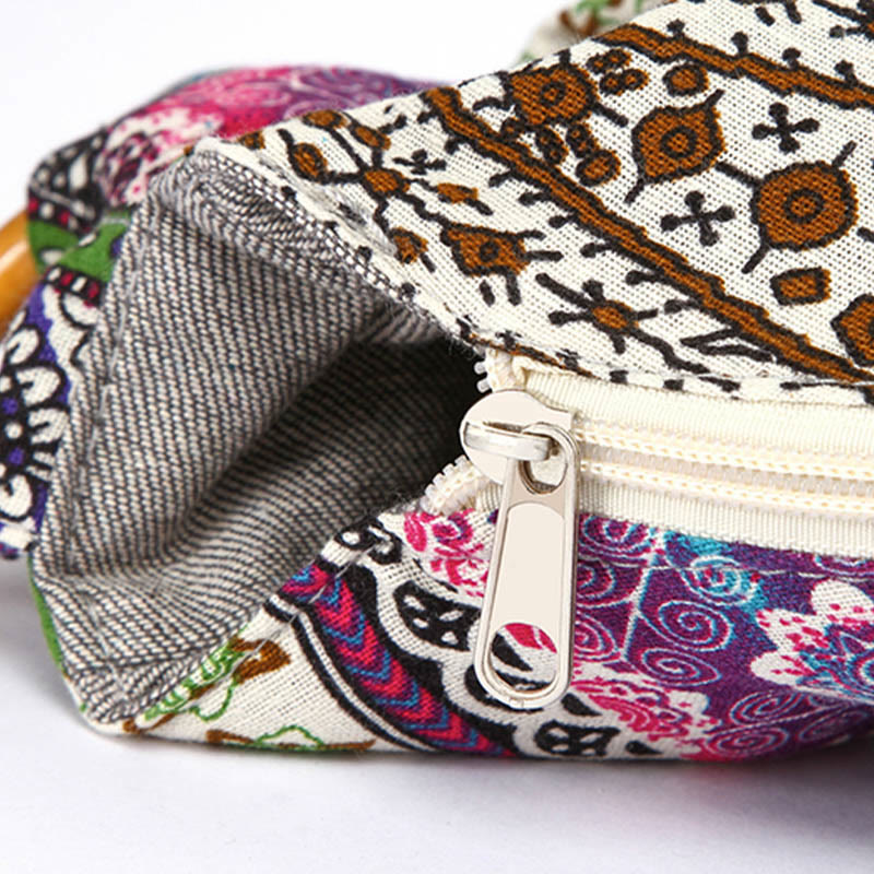 Umhängetasche aus Baumwolle mit Streifenmuster und verstellbarem Riemen, 44 cm