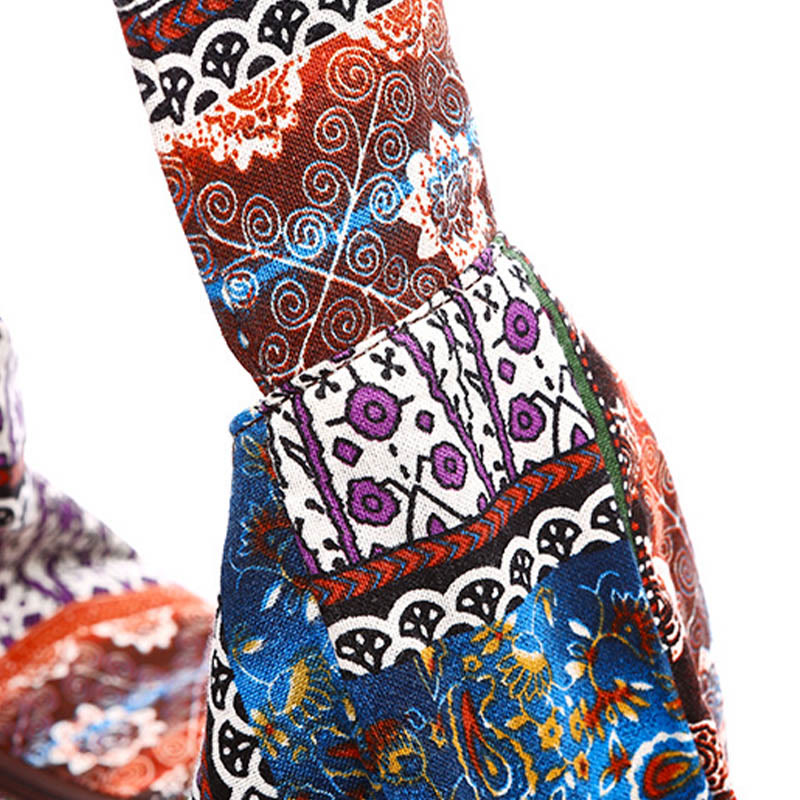 Umhängetasche aus Baumwolle mit Streifenmuster und verstellbarem Riemen, 44 cm