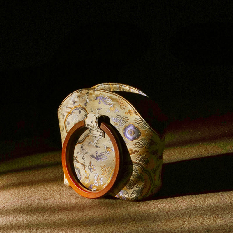 Spirituelle Handtasche mit Kranich-Hirsch-Holzgriff, 19 cm, für Harmonie