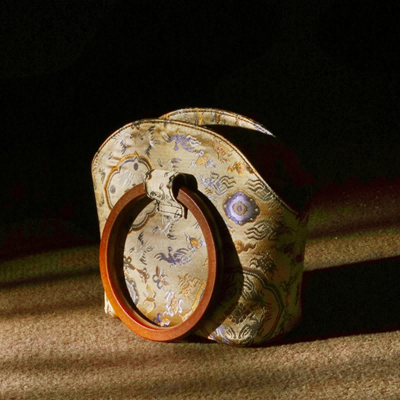 Spirituelle Handtasche mit Kranich-Hirsch-Holzgriff, 19 cm, für Harmonie