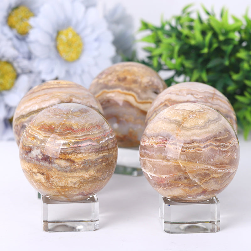 Crazy Agate Crystal Sphere 2.5-4.5" Healing Energy Orb