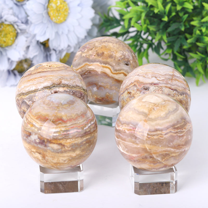 Crazy Agate Crystal Sphere 2.5-4.5" Healing Energy Orb